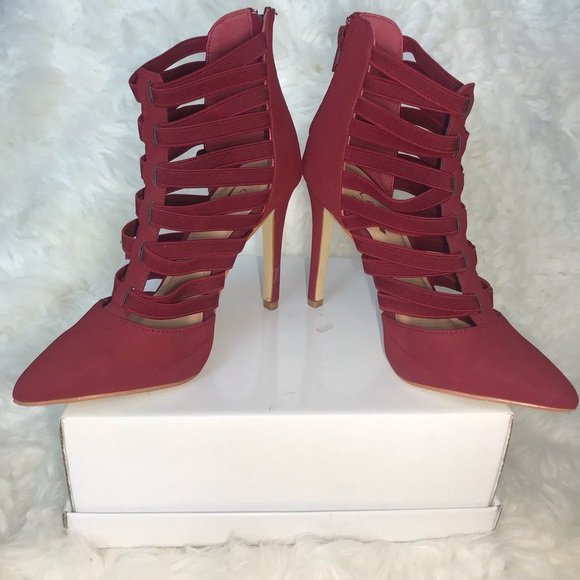 Maroon caged heels - Picture 2 of 5